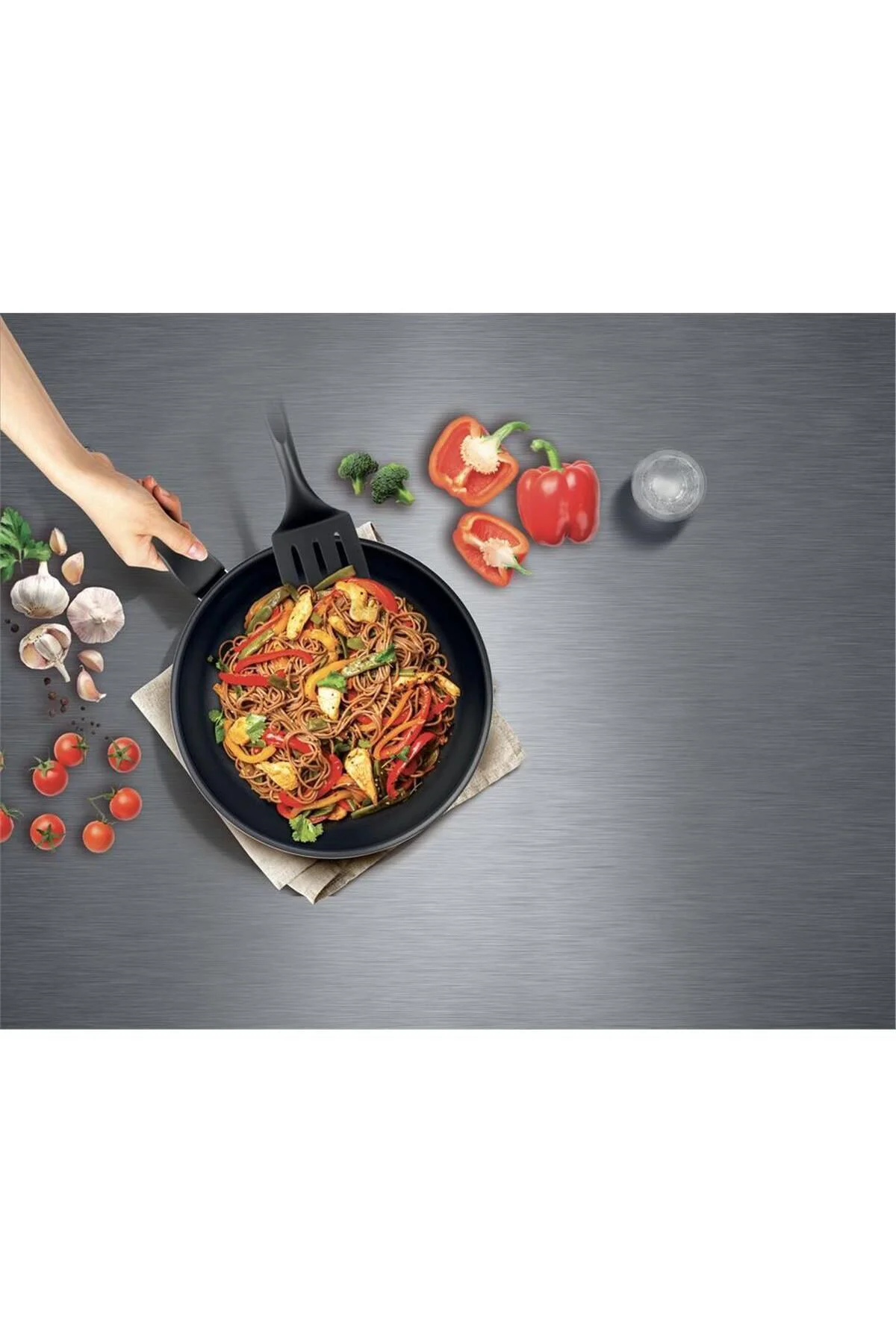 Titanyum 2X Xl Force Wok Difüzyon Tabanlı Tava - Siyah - 28 cm