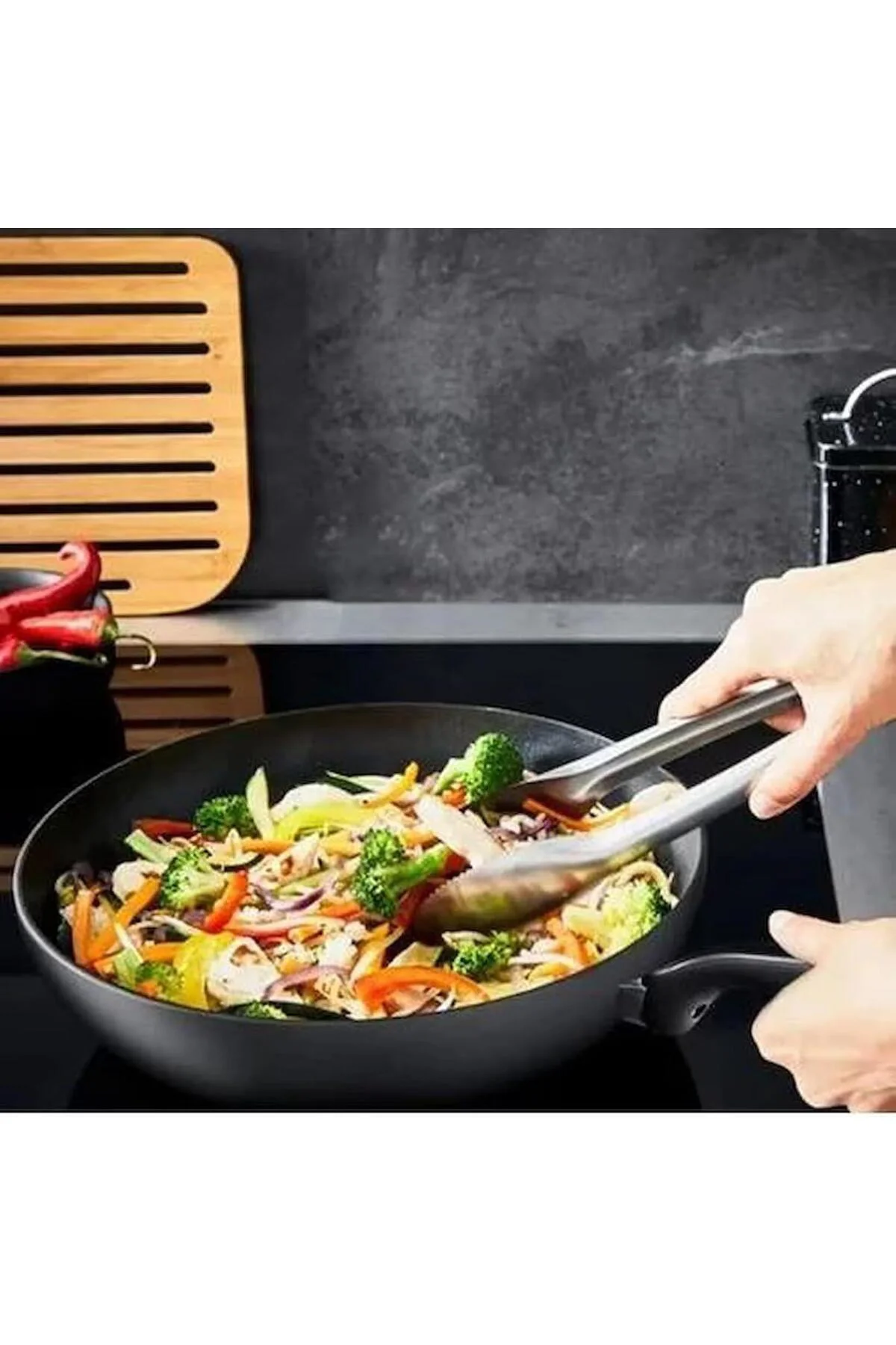 Titanyum 3x Ultimateone Indüksiyon Tabanlı Wok Tava