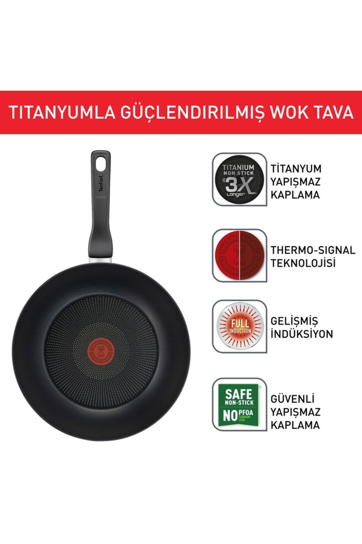 Titanyum 3x Ultimateone Indüksiyon Tabanlı Wok Tava