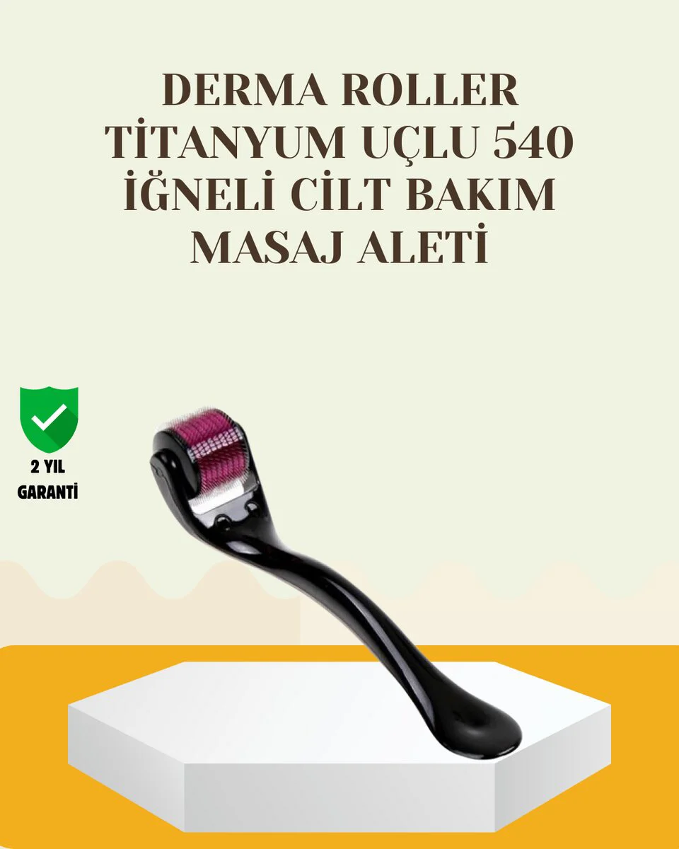 Titanyum Dermaroller 540 İğne - 0.5 mm Cilt Yenileme ve Kolajen Üretimi
