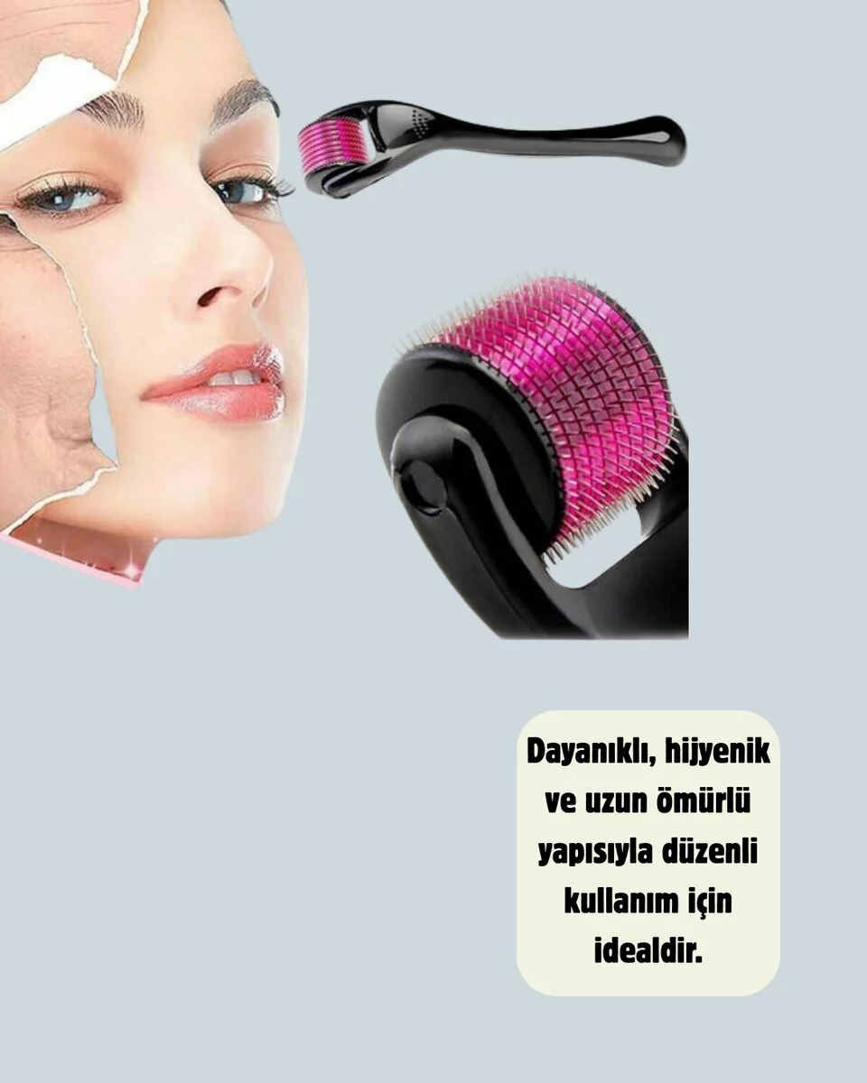 Titanyum Dermaroller 540 İğne Cilt Onarım ve Kolajen Üretim Desteği