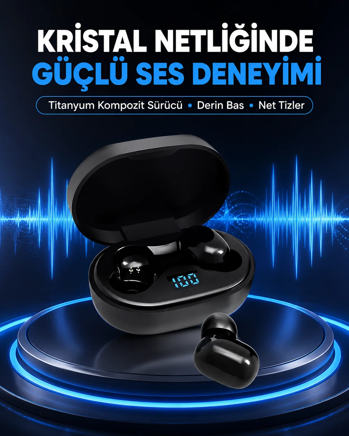 Titanyum Hoparlörlü Kablosuz Bluetooth Kulaklık Yeni Nesil
