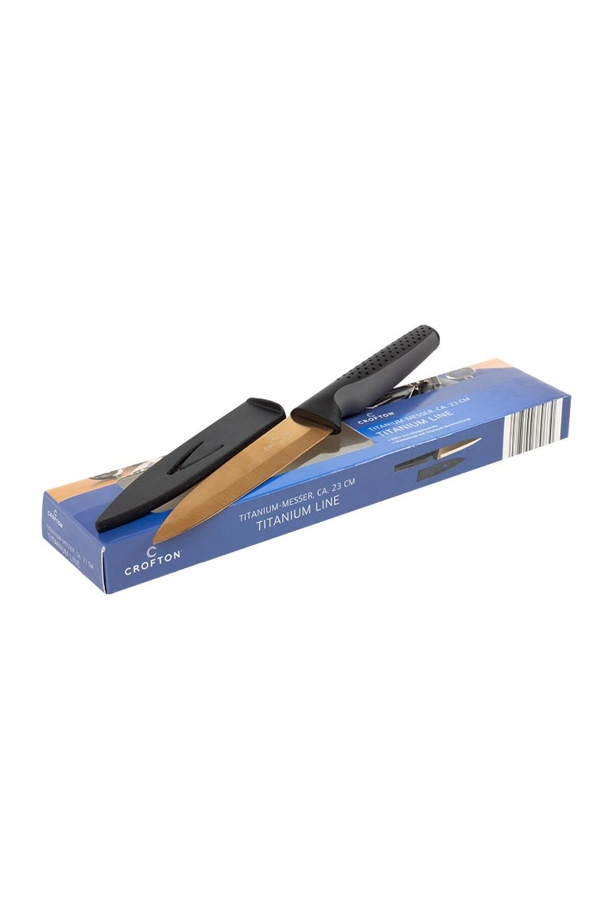 Titanyum Metalinde Plastik Koruma Kılıflı Bronz Renk Mutfak Bıçağ