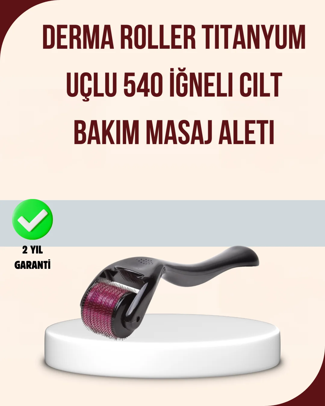 Titanyum Mikro İğneli Dermaroller 1 mm Kırışıklık ve Leke Karşıtı Titanyum Mikro İğneli Dermaroller 1 mm Kırışıklık ve Leke Karşıtı