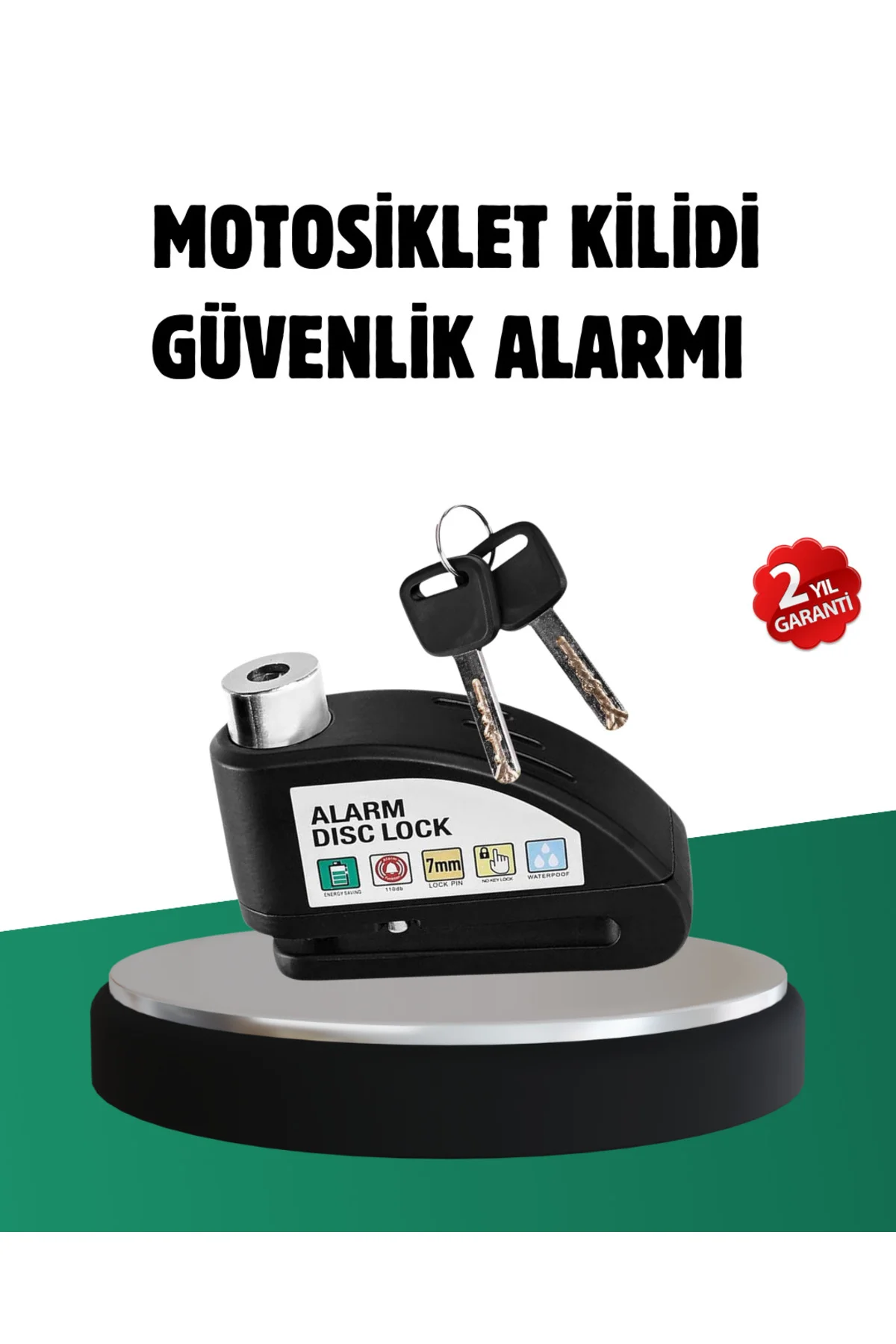 Titreşim Sensörlü Alarm Disk Kilidi Motosiklet Scooter Bisiklet