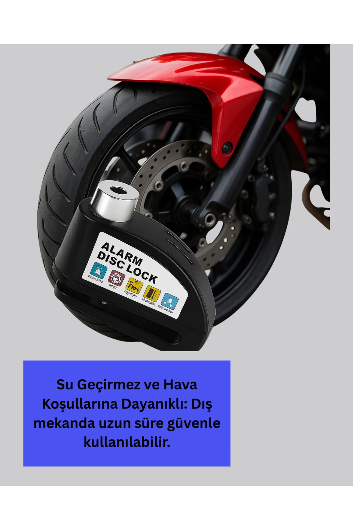Titreşim Sensörlü Alarm Disk Kilidi Motosiklet Scooter Bisiklet
