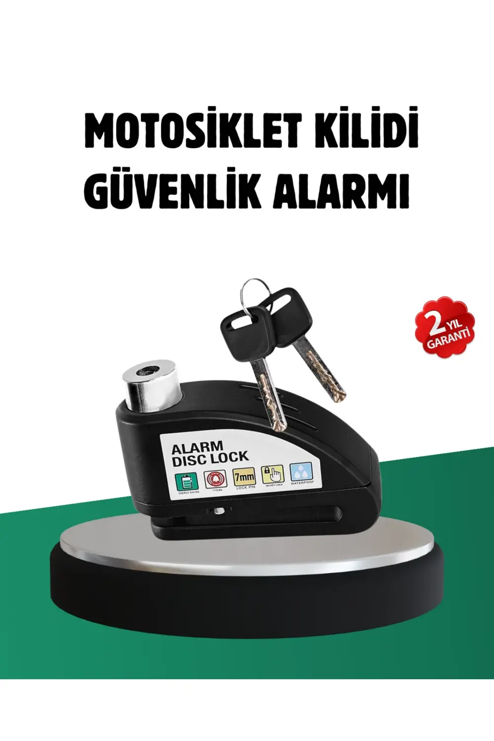 Titreşim Sensörlü Alarm Disk Kilidi Motosiklet Scooter Bisiklet