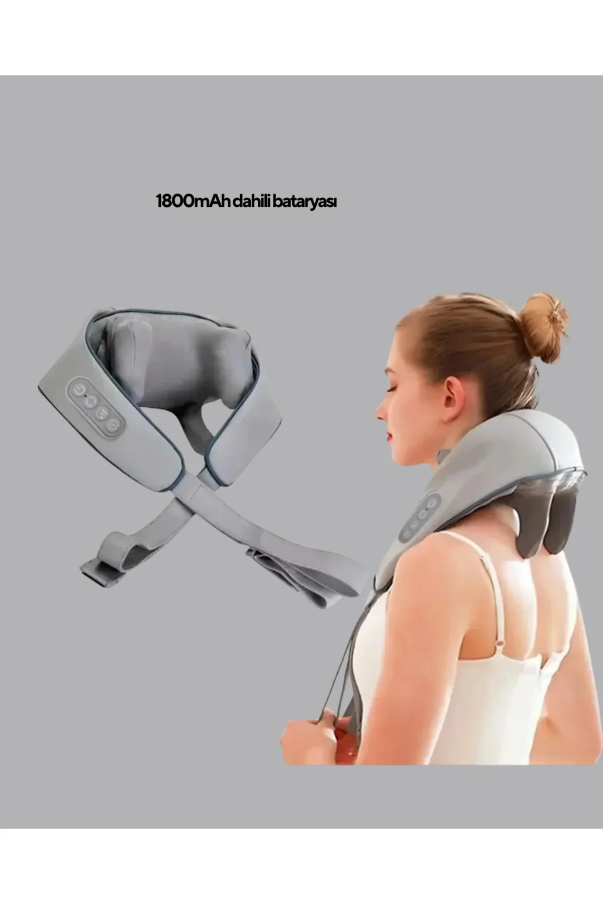 Titreşimli Boyun Masaj Cihazı Isı Terapili Şarjlı VNB-01 Ergonomi