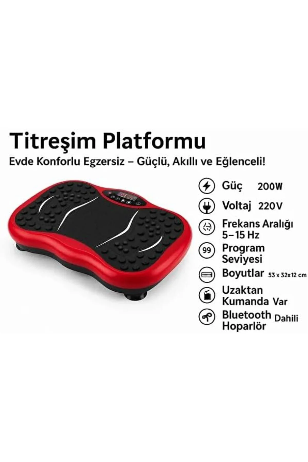 Titreşimli Egzersiz Platformu, 120 Kademeli Hız, Bluetooth Hoparl Titreşimli Egzersiz Platformu, 120 Kademeli Hız, Bluetooth Hoparl