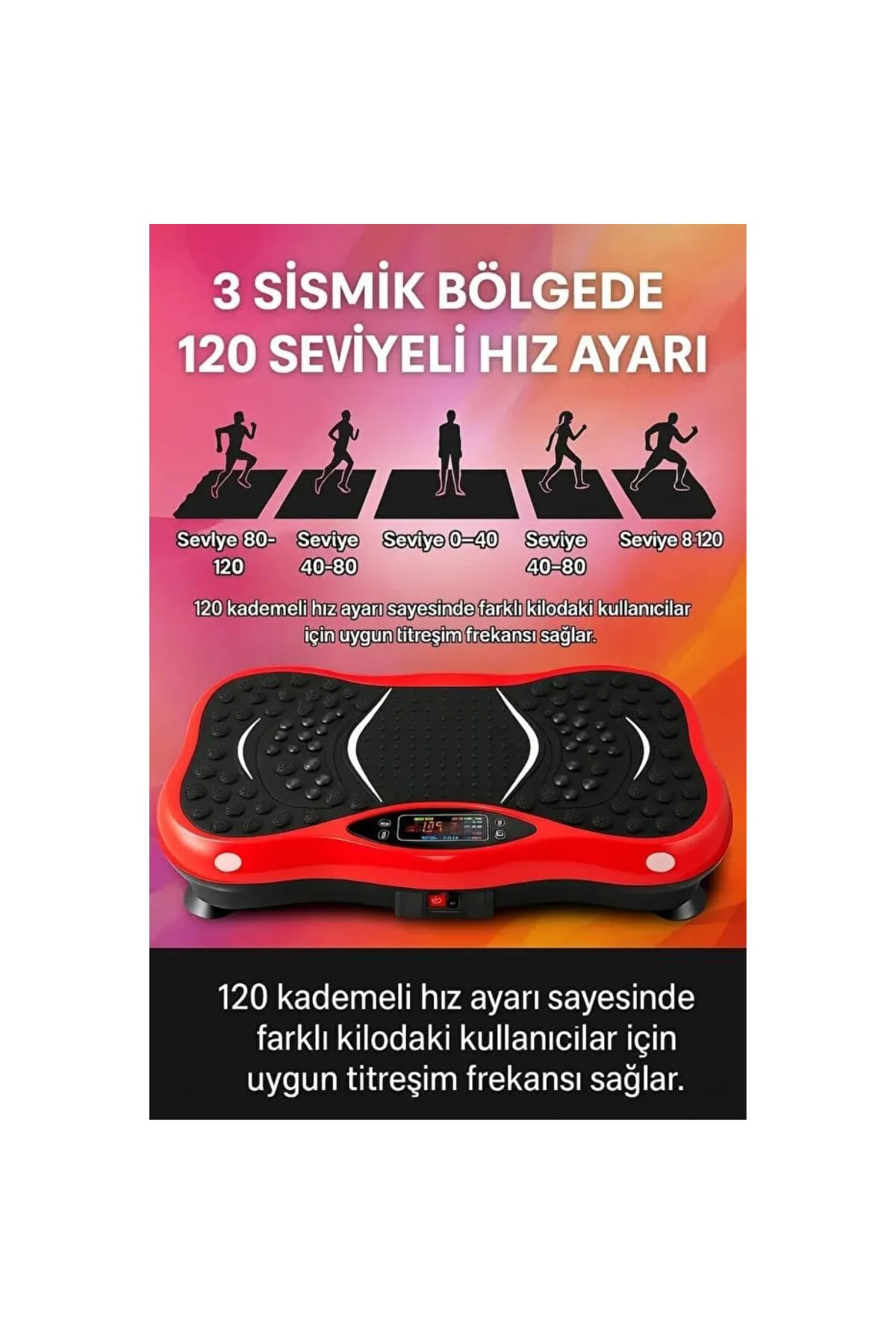 Titreşimli Egzersiz Platformu, 120 Kademeli Hız, Bluetooth Hoparl Titreşimli Egzersiz Platformu, 120 Kademeli Hız, Bluetooth Hoparl
