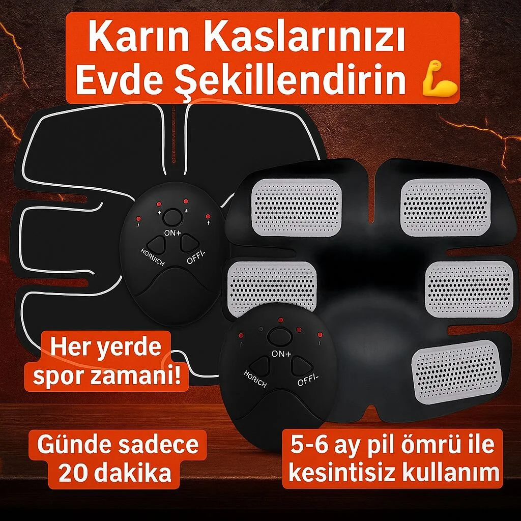 Titreşimli EMS Spor Aleti 2025 Model - Karın, Kol ve Bacak Kas Yapma Cihazı