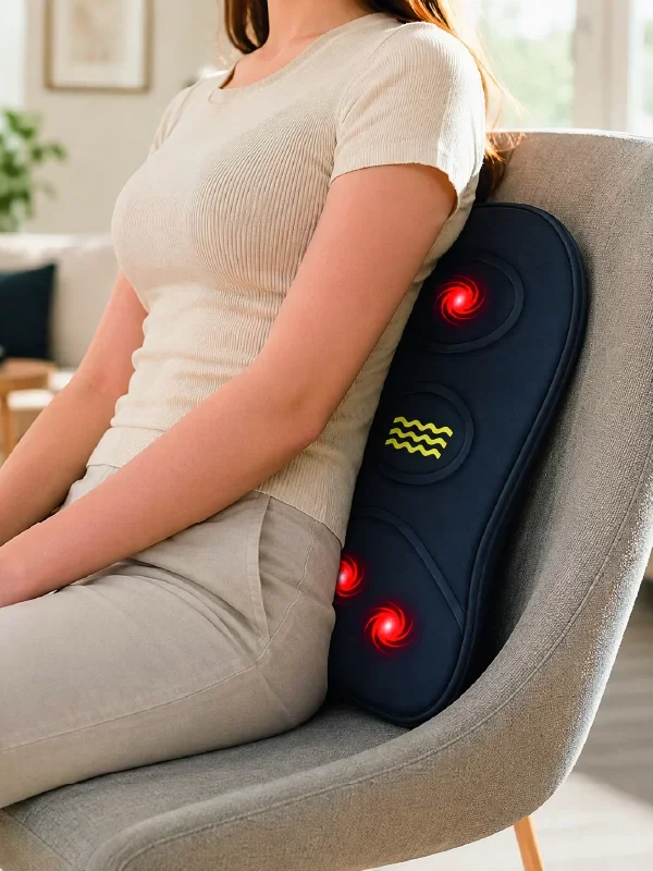Titreşimli Isıtmalı Sırt ve Bel Masaj Minderi - Ergonomik Tasarım ile Yüksek Konfor