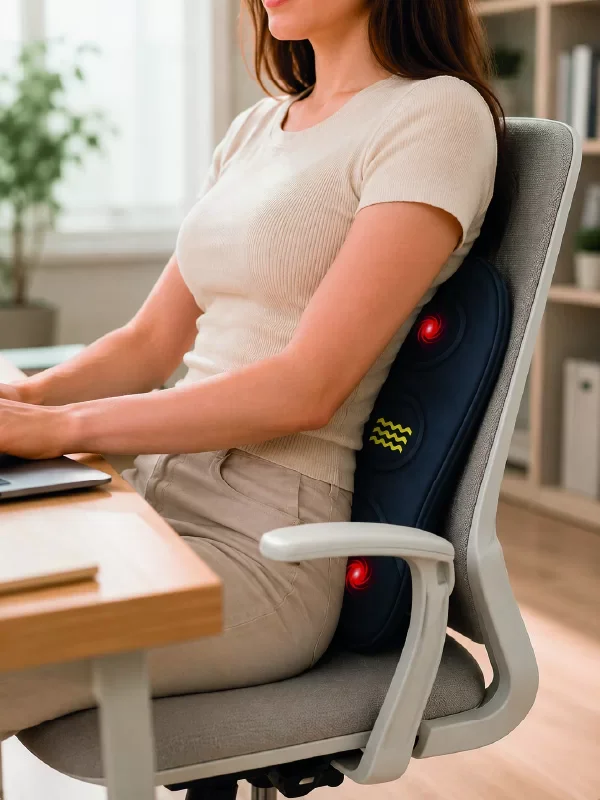 Titreşimli Isıtmalı Sırt ve Bel Masaj Minderi - Ergonomik Tasarım ile Yüksek Konfor