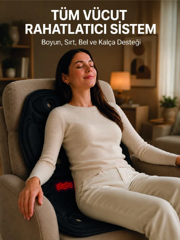 Titreşimli Isıtmalı Koltuk Tipi Masaj Minderi Ergonomik Tasarım - Lisinya Diğer