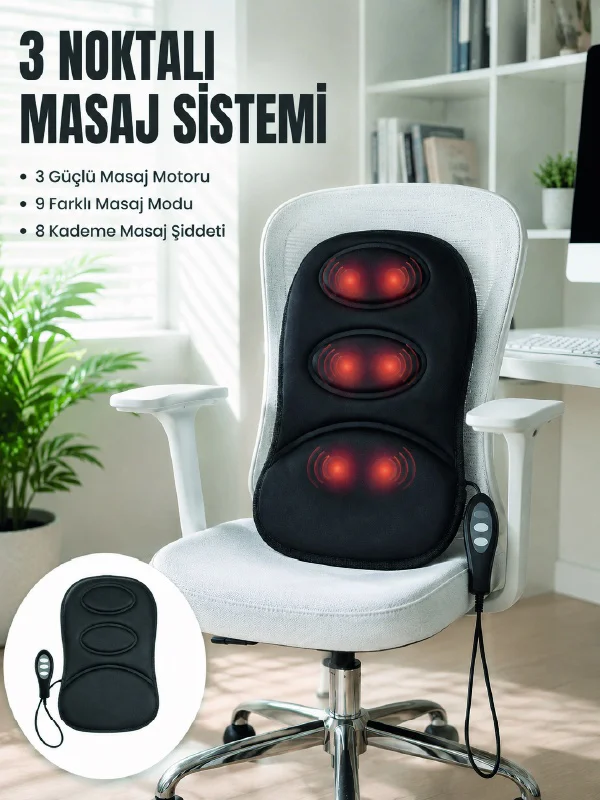 Titreşimli Masaj Koltuk Minderi Kademe Şiddet Ayarlı Isıtma Fonksiyonlu Masaj Pedi - Lisinya Diğer