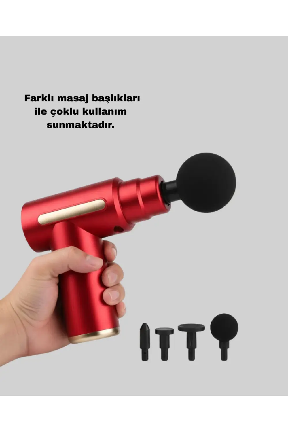 Titreşimli Masaj Tabancası 4 Başlıklı 6 Hız Ayarlı Kas Rahatlatıc