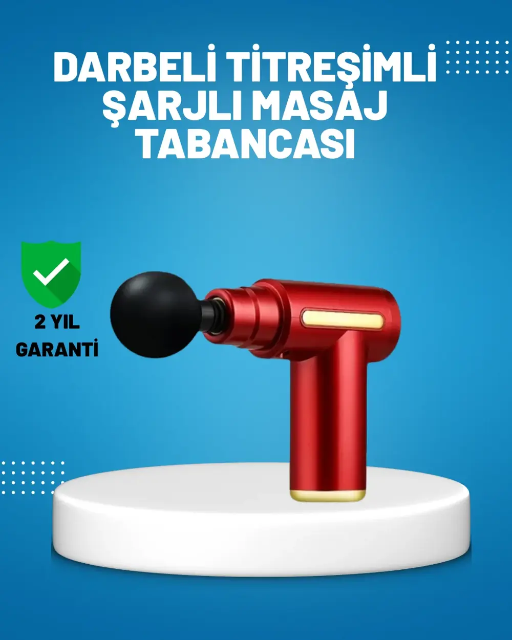 Titreşimli Masaj Tabancası 4 Başlıklı 6 Hız Ayarlı Kas Rahatlatıc