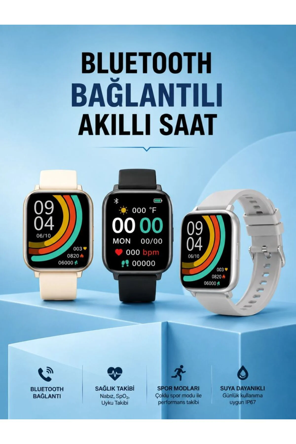 Titreşimli, Sağlık Takipli, Yeni Nesil Akıllı Saat 400mah Batarya Kapasiteli