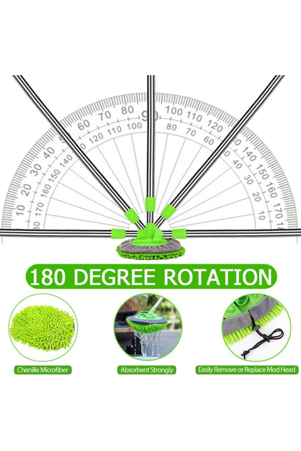 TkDizayn Jouis Araba Yıkama Fırçası EL MOP Temizleme Aleti Uzun S