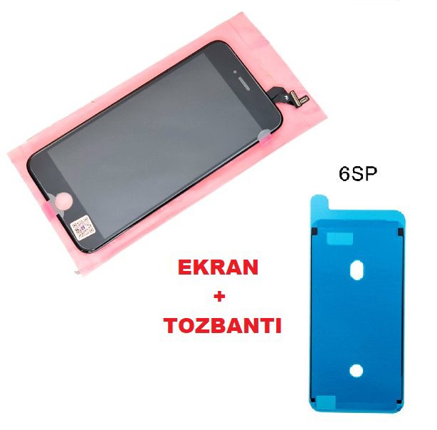 Tkgz İPhone 6S PLUS Lcd Ekran dokunmatik (LW Marka TOZ BANTI) SİY