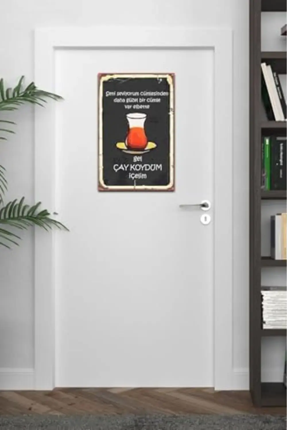 TknszrShop Gel Çay Koydum Içelim Retro Vintage Drtr0002 Ahşap Mdf