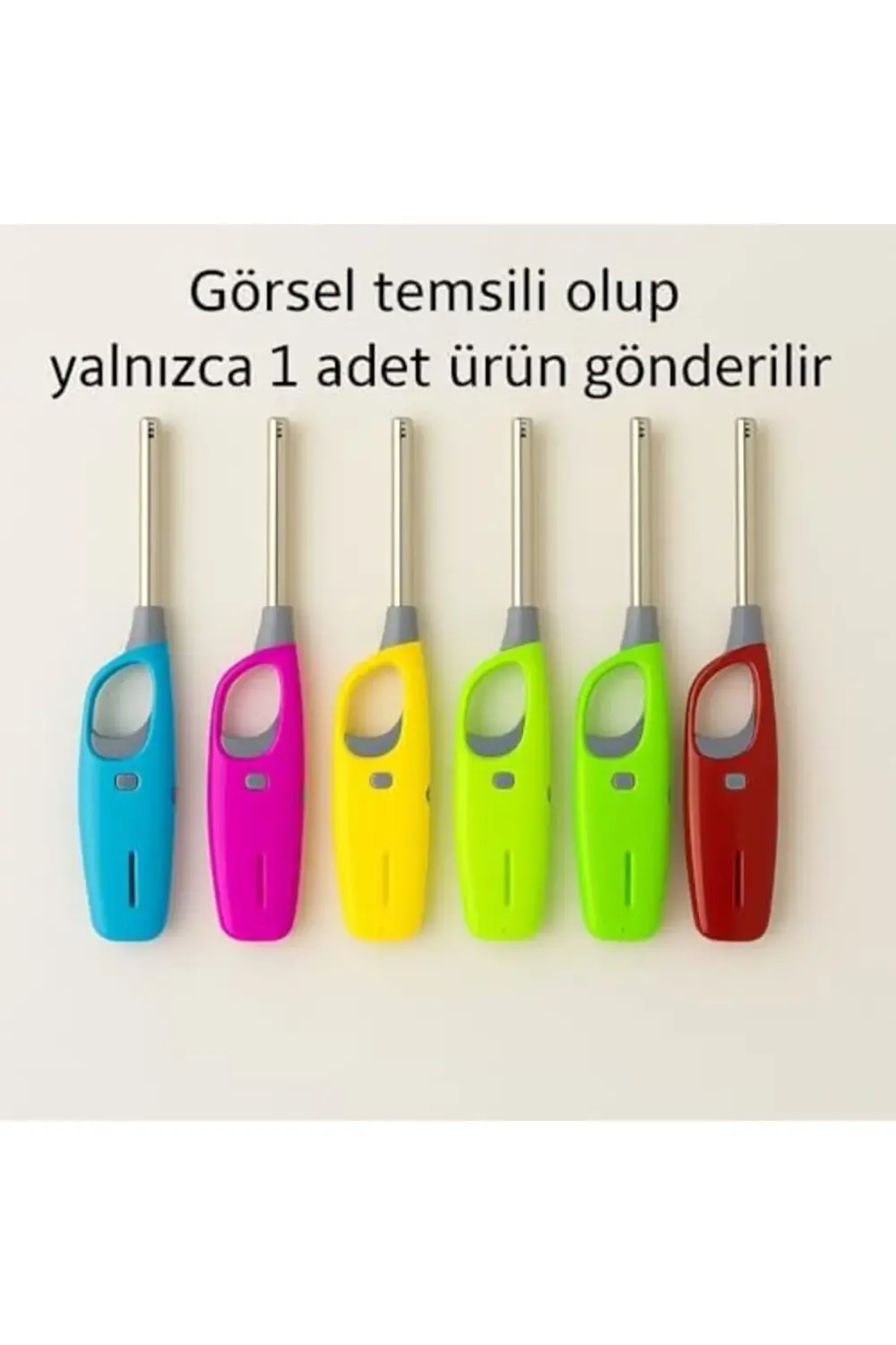 TknszrShop Uzun Gazlı Çakmak – Renkli, Güvenlik Kilitli, Ayarlana