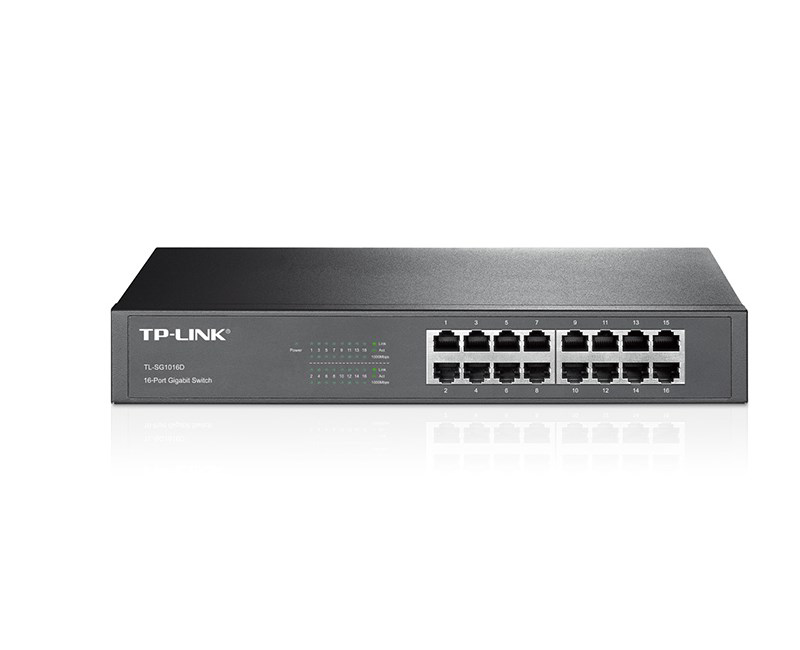 Tp-Link Tl-Sg1016d 16 Port Gigabit, Desktop/Rackmount Metal Kasa Switch