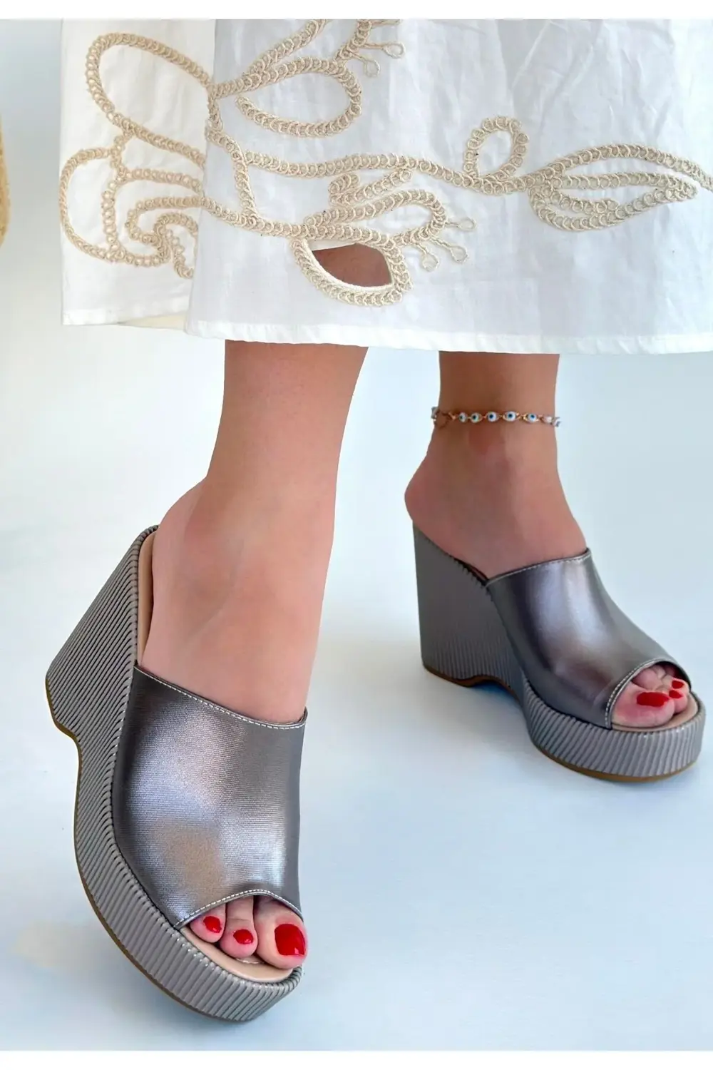 Tlay Platin Cilt Dolgu Topuk Terlik