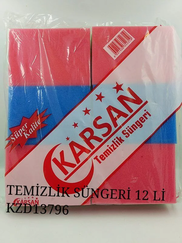 TM-185   Karsan Renkli Temizlik Süngeri 12li