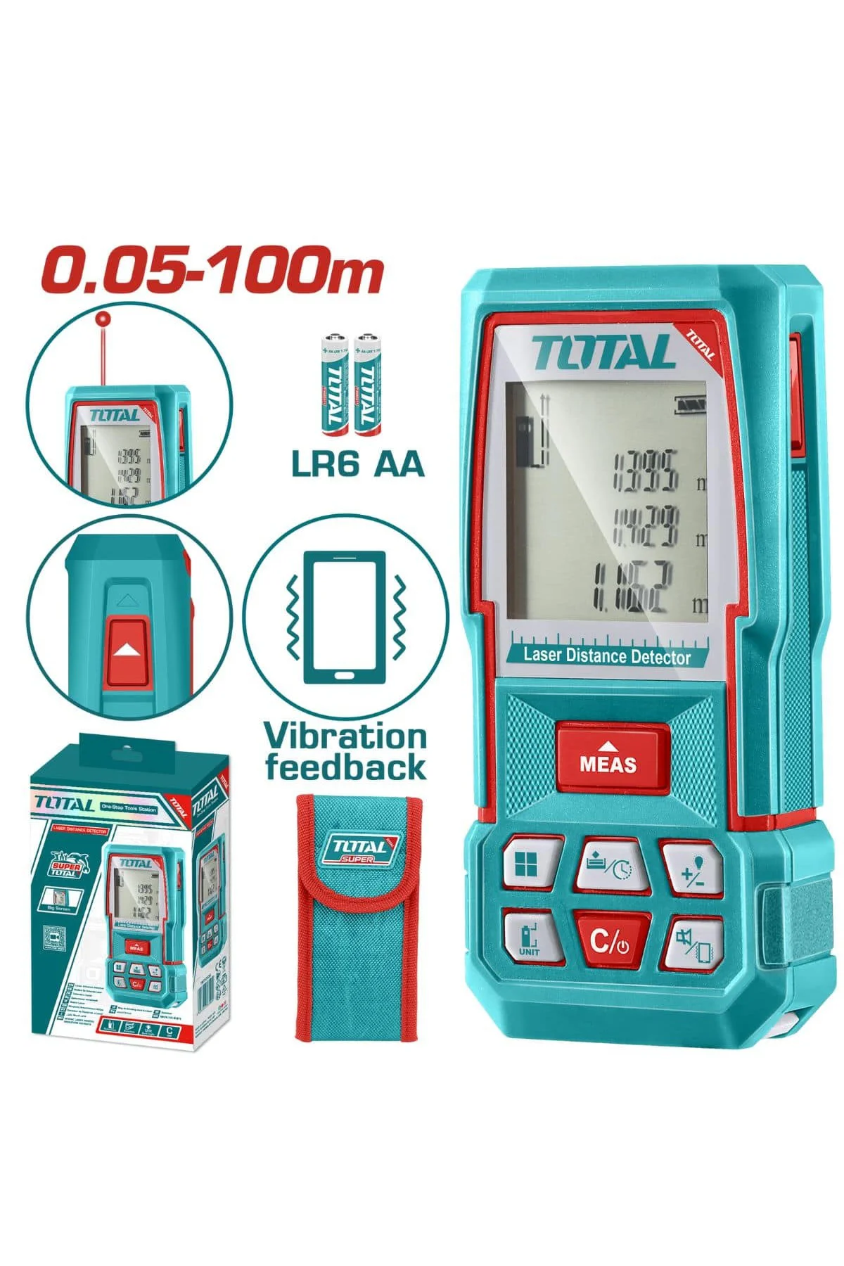 TMT51036 Lazer Metre 0.05–100m | Dijital Uzaklık Ölçer | 2 Yıl Ga