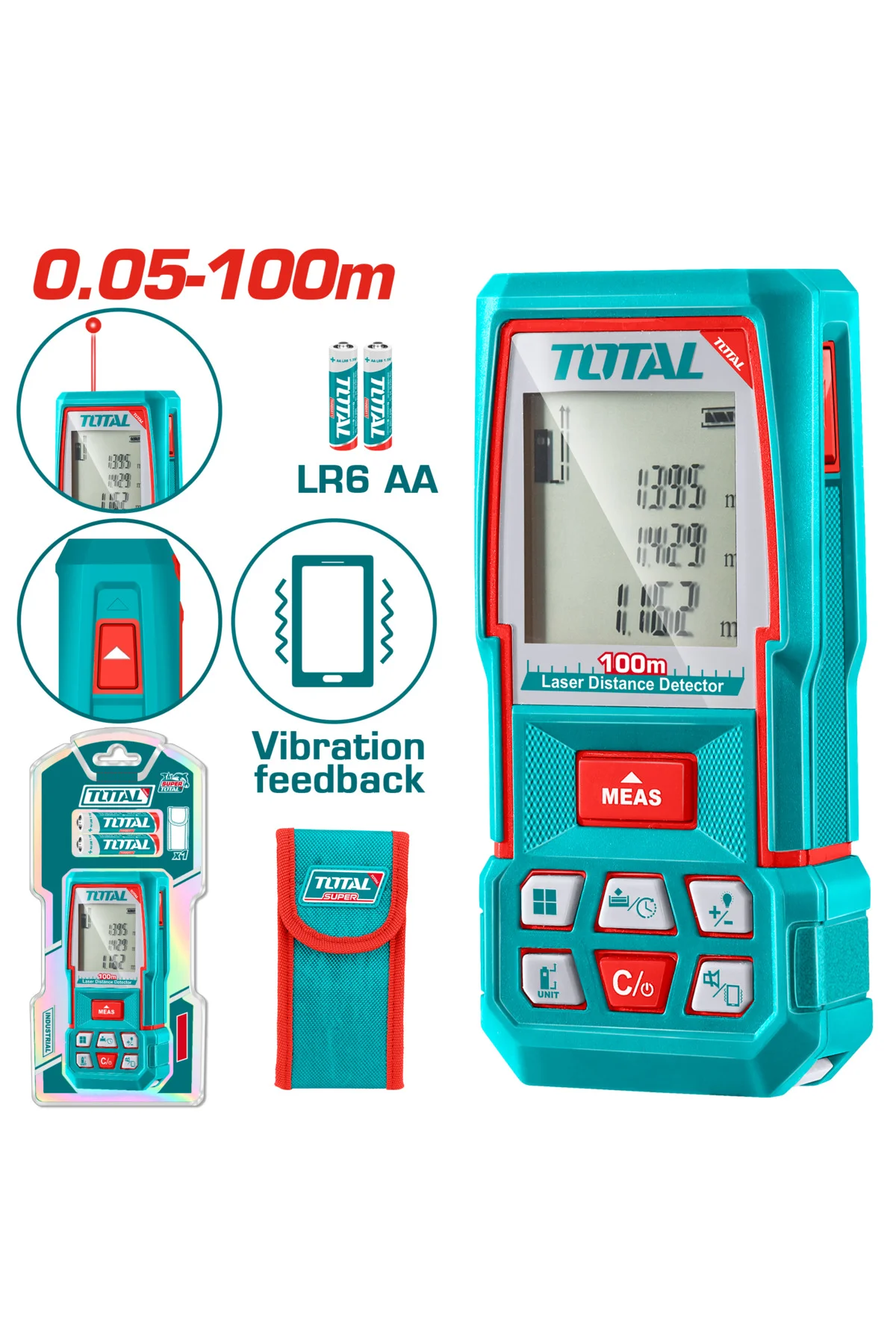 TMT51036 Lazer Metre 0.05–100m | Dijital Uzaklık Ölçer | 2 Yıl Ga