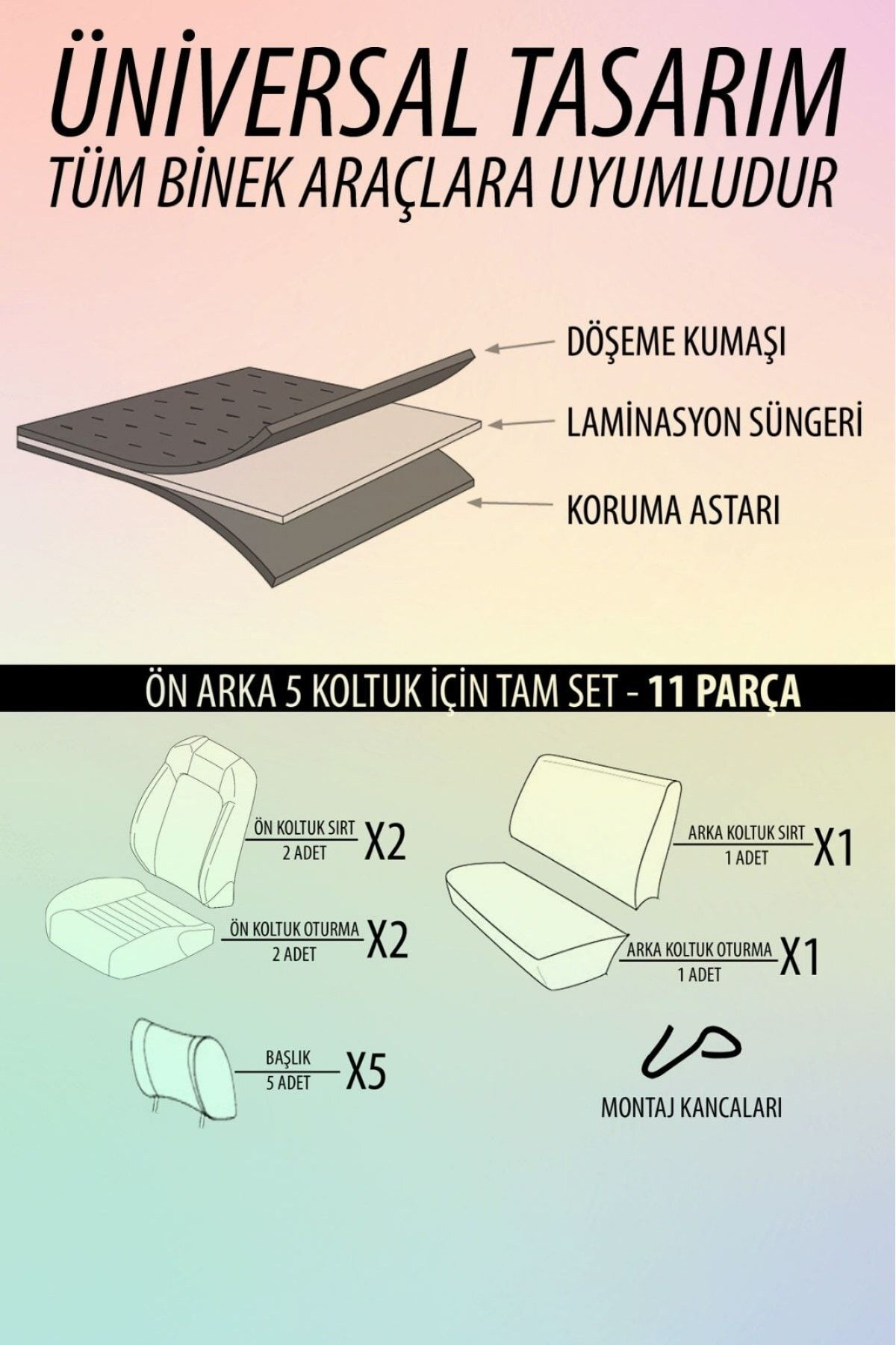 Tofaş Doğan Uyumlu Koltuk Kılıfı Golem Serisi - Kırmızı