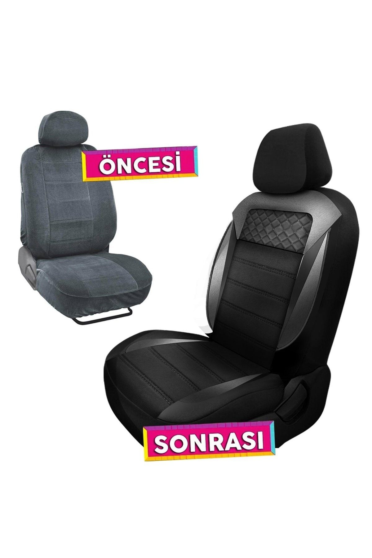 Tofaş Kartal Uyumlu Koltuk Kılıfı Talos Serisi Carbon Deri - Siya