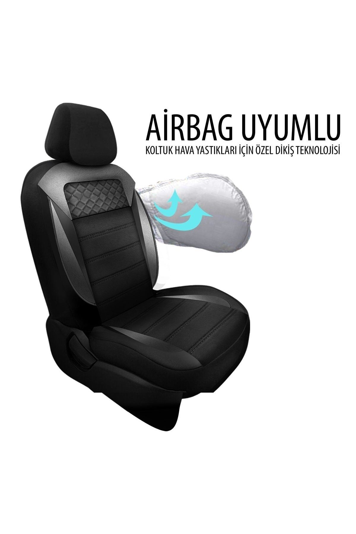Tofaş Kartal Uyumlu Koltuk Kılıfı Talos Serisi Carbon Deri - Siya