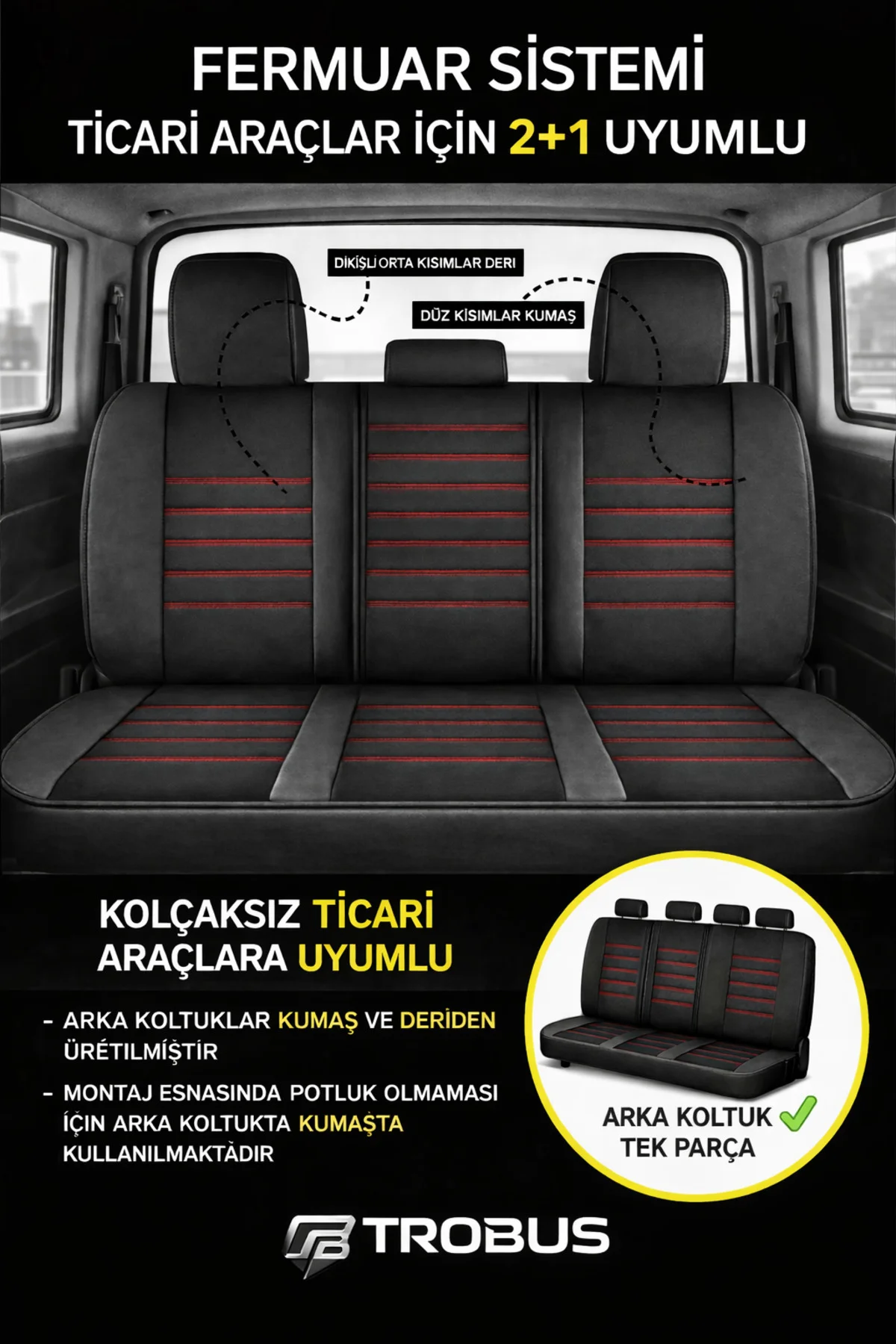 Tofaş Kuş Serisi 1993 ve Sonrası Uyumlu Jetdrive Serisi Siyah Kırmızı Oto Koltuk Kılıfı Tam Set