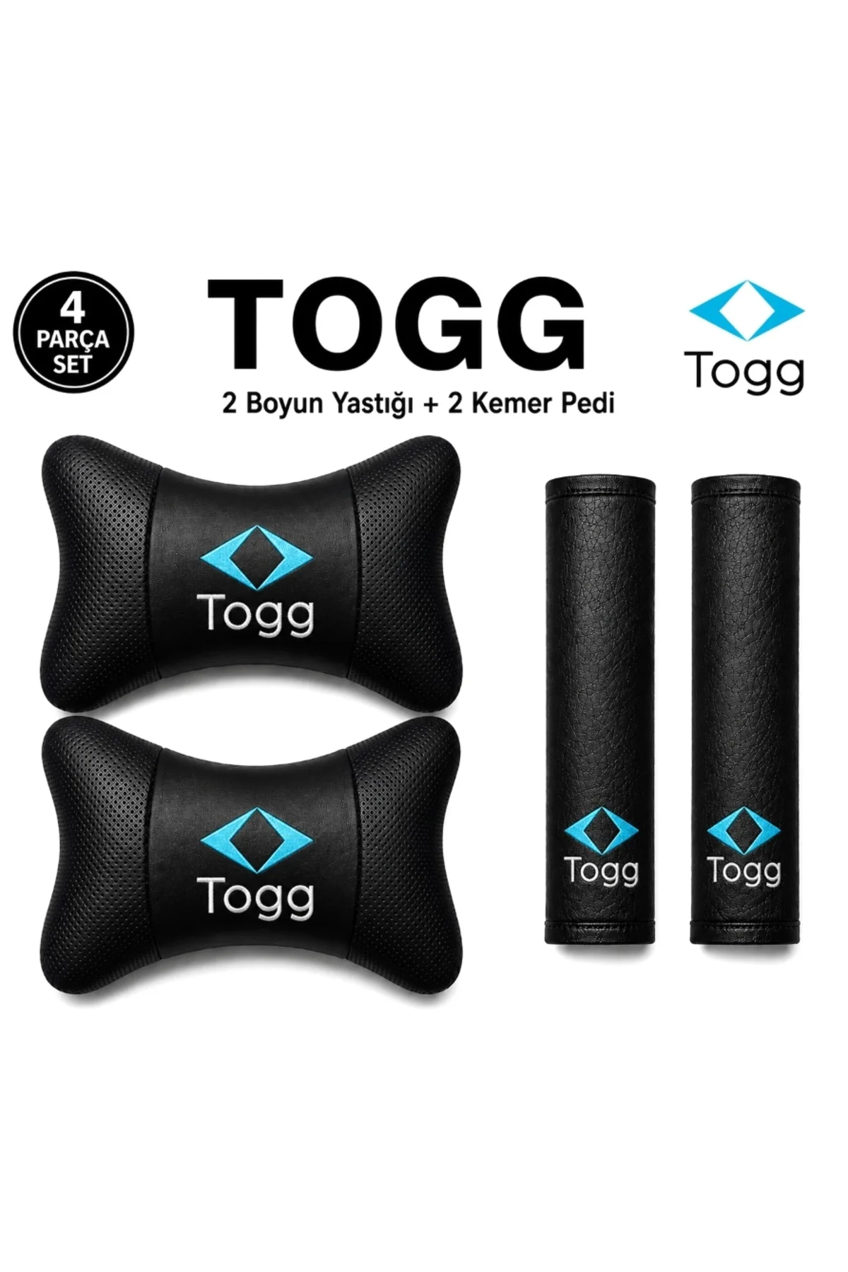 Togg Oto Boyun Destek Yastığı ve Emniyet Kemeri Kılıfı – Ergonomik Set Premium Kalite 2 Yastık 2 Kemer Togg Oto Boyun Destek Yastığı ve Emniyet Kemeri Kılıfı – Ergonomik Set Premium Kalite 2 Yastık 2 Kemer