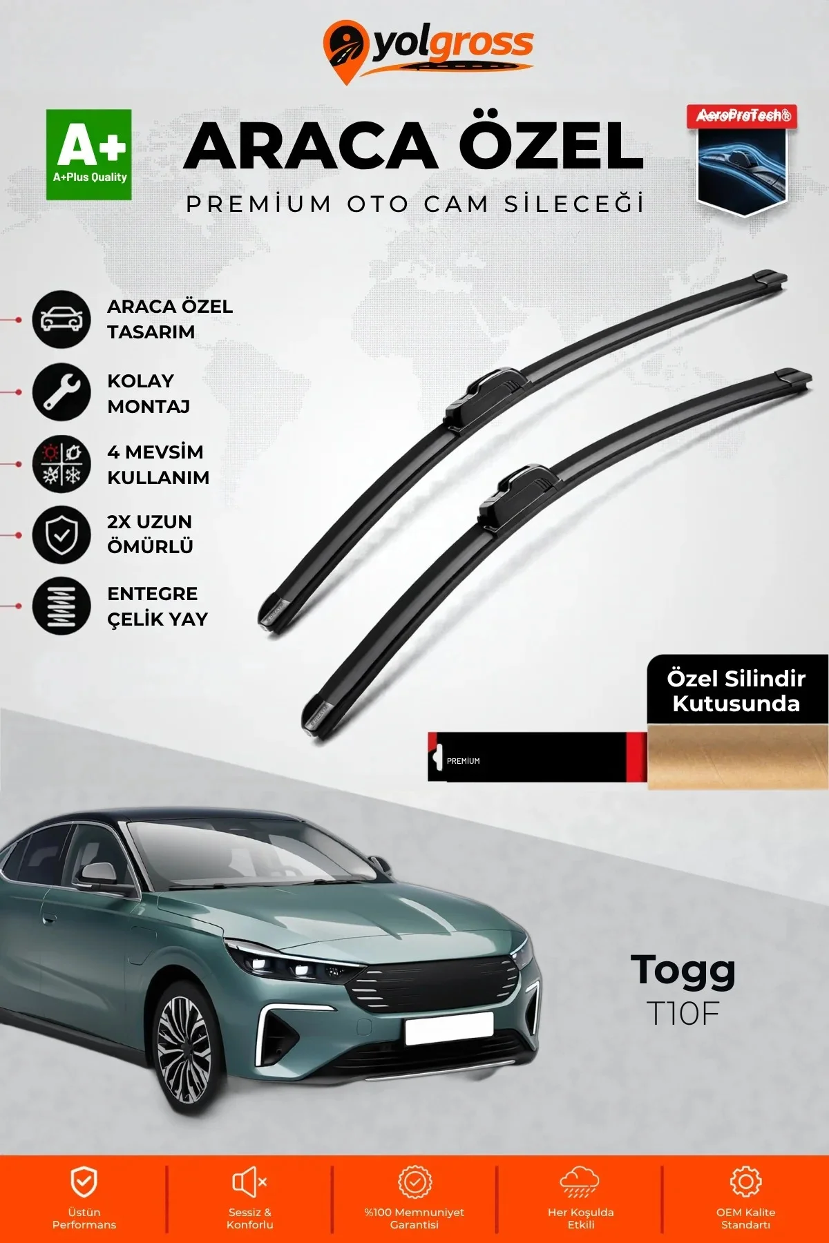 Togg T10F Ön Cam Silecek Seti 2025 Üzeri Premium Araca Özel 65-48 Cm A+ Kalite