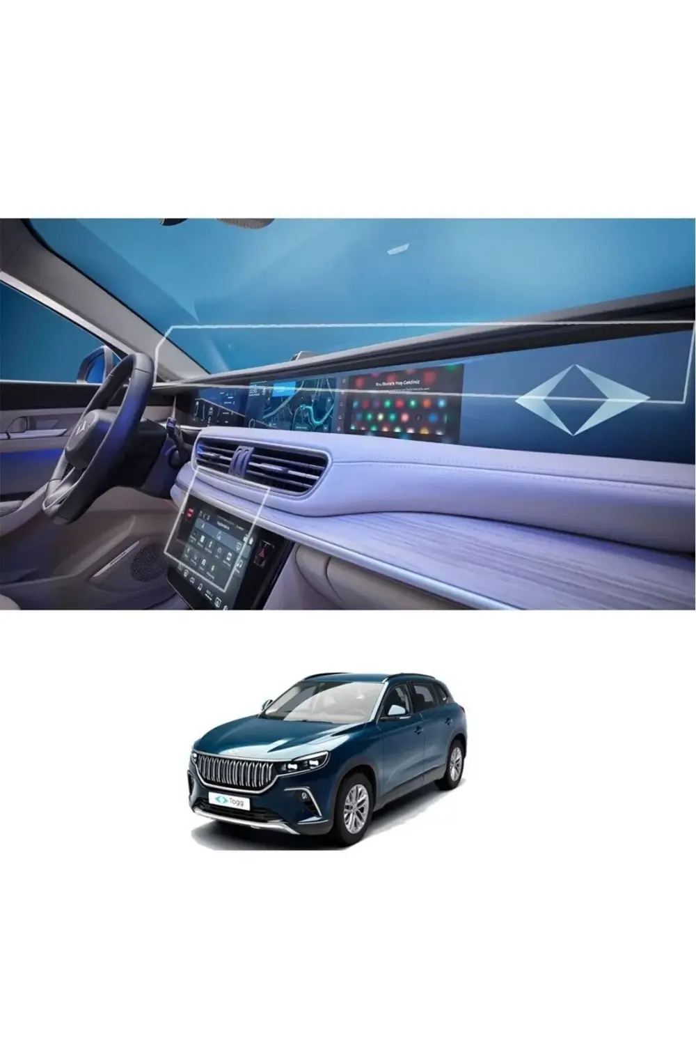 Togg T10x Dijital Gösterge Bilgi Ekranı Multimedya Uyumlu Bütün S