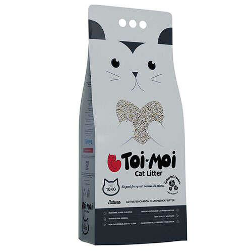 Toi Moi  Natura Cream Aktiv Karbon Kokusuz Topaklanan Kedi Kumu 10