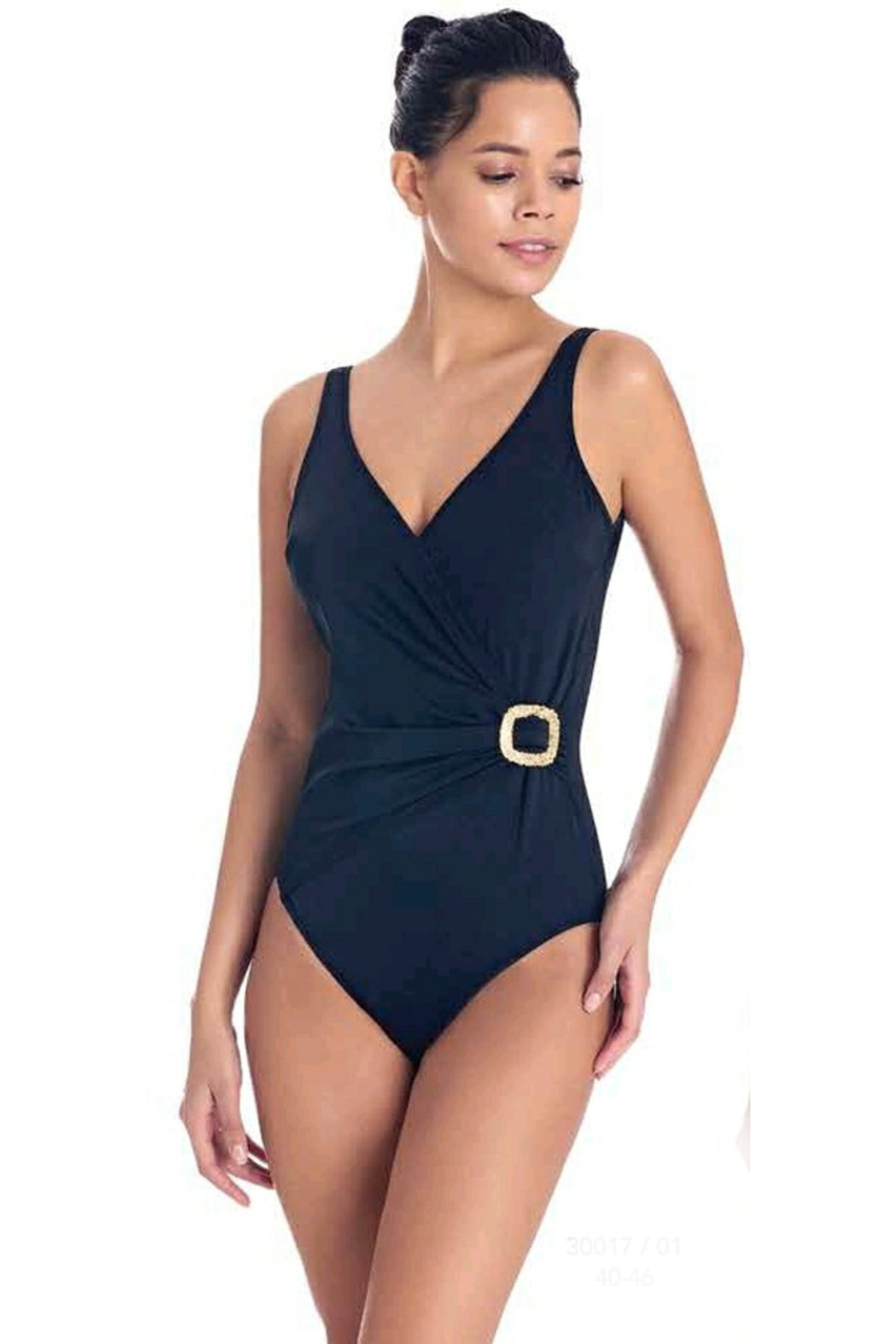 Sunsurf Tokalı Kruvaze Mayo Siyah