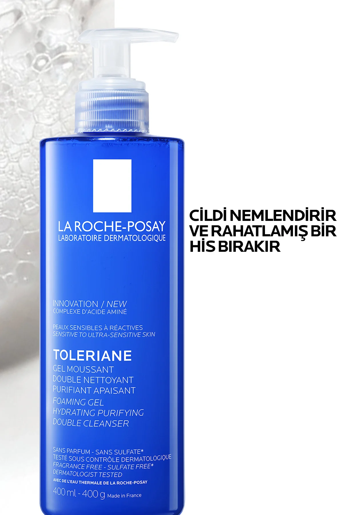 Toleriane Hassas Ciltler Dahil Tüm Cilt Tipleri İçin Nemlendirme Etkili Yüz Temizleme Jeli 400 ml - Görsel 3