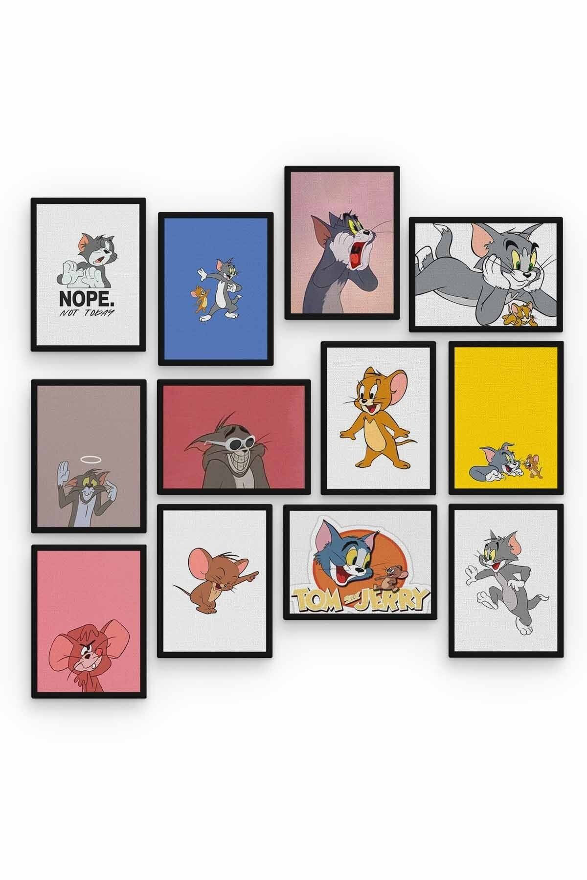 Tom Ve Jerry 12 Parça Ahşap Mdf Tablo Zlltb236