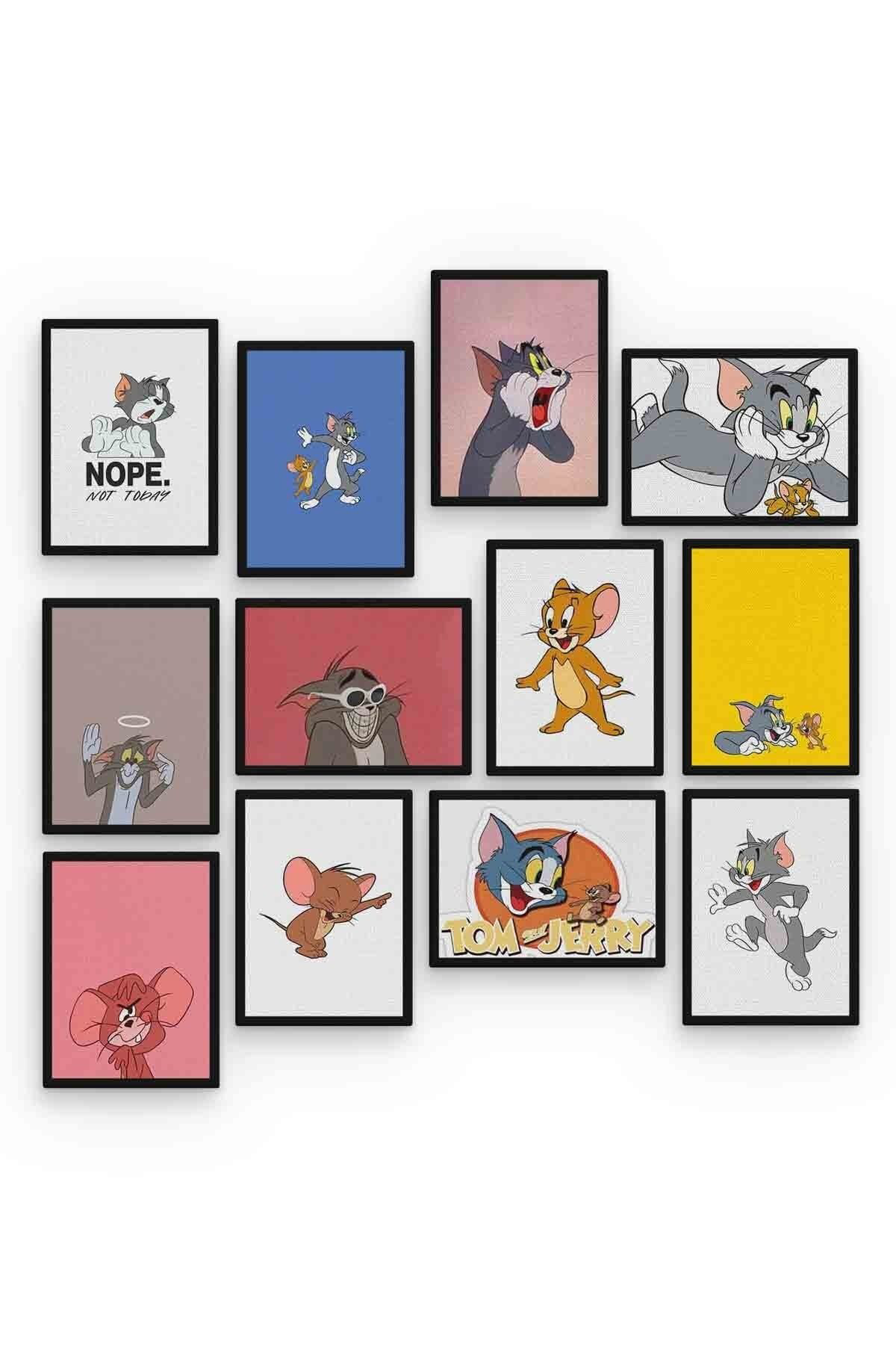 Tom Ve Jerry 12 Parça Mdf (ahşap) Tablo Ofis Boyu 