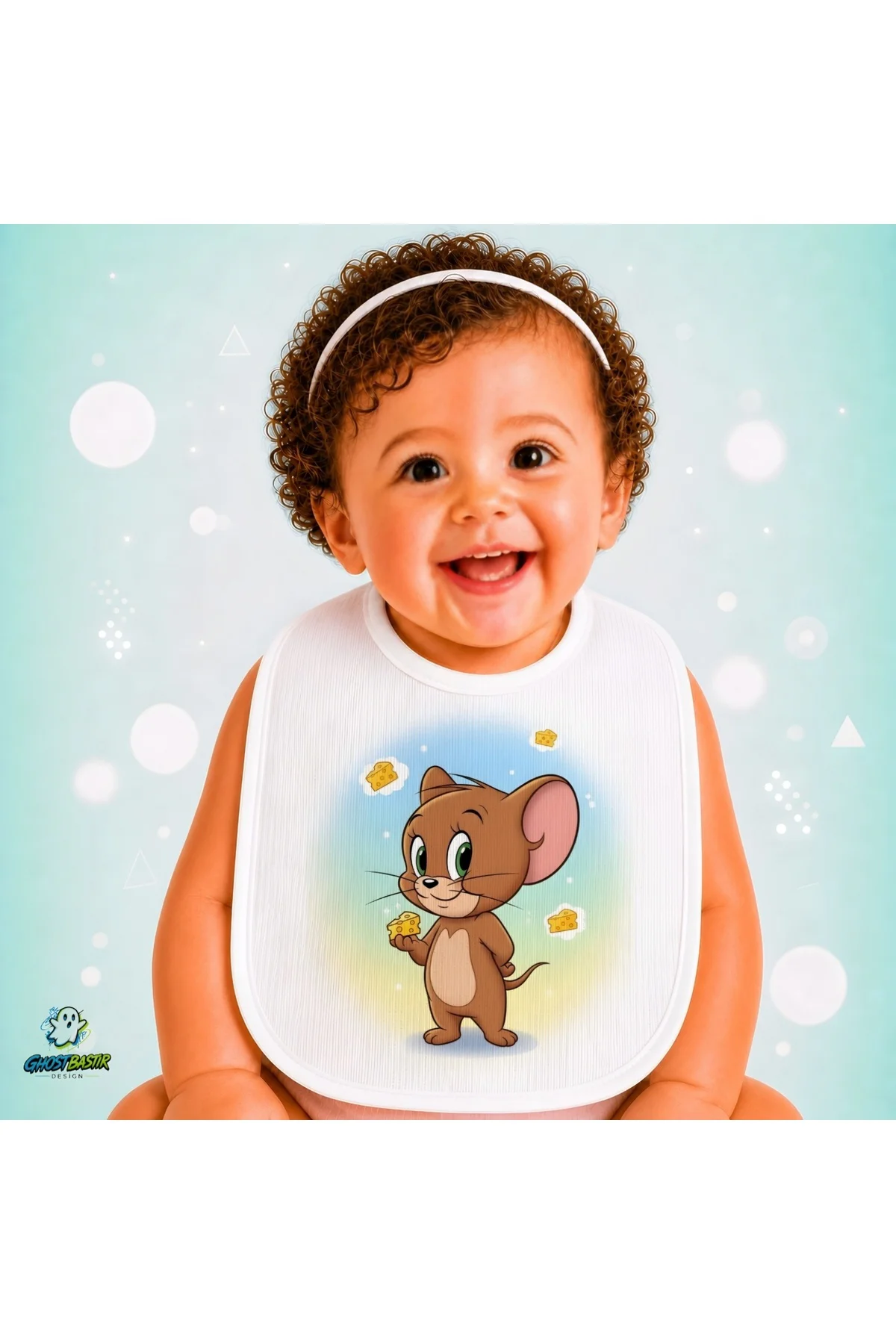 Tom ve Jerry Keten Bebek Mama Önlüğü – Yumuşak, Emici, Yıkanabilir, Özel Tasarım P198