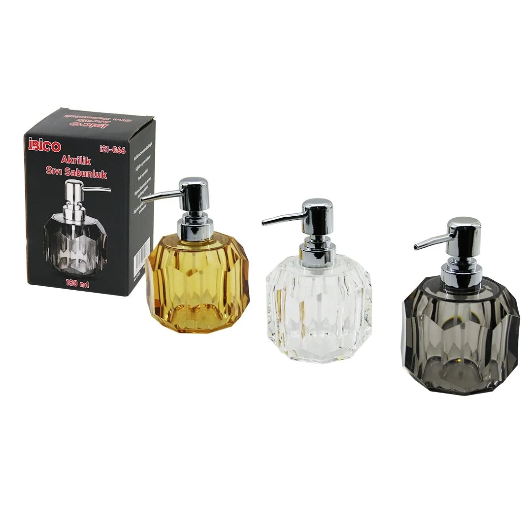 Tombul Yuvarlak - Prizma  Şeffaf - Renkli   Akrilik - Mika Kristal  Sıvı Sabunluk  180ml Bx40 Fiyatı, Yorumları ve Özellikleri