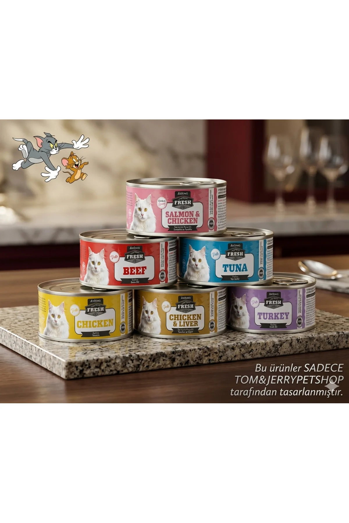 Tom&JerryPetshop - Fresh Kedi Konserve Mix Set 6 Adet 85gr