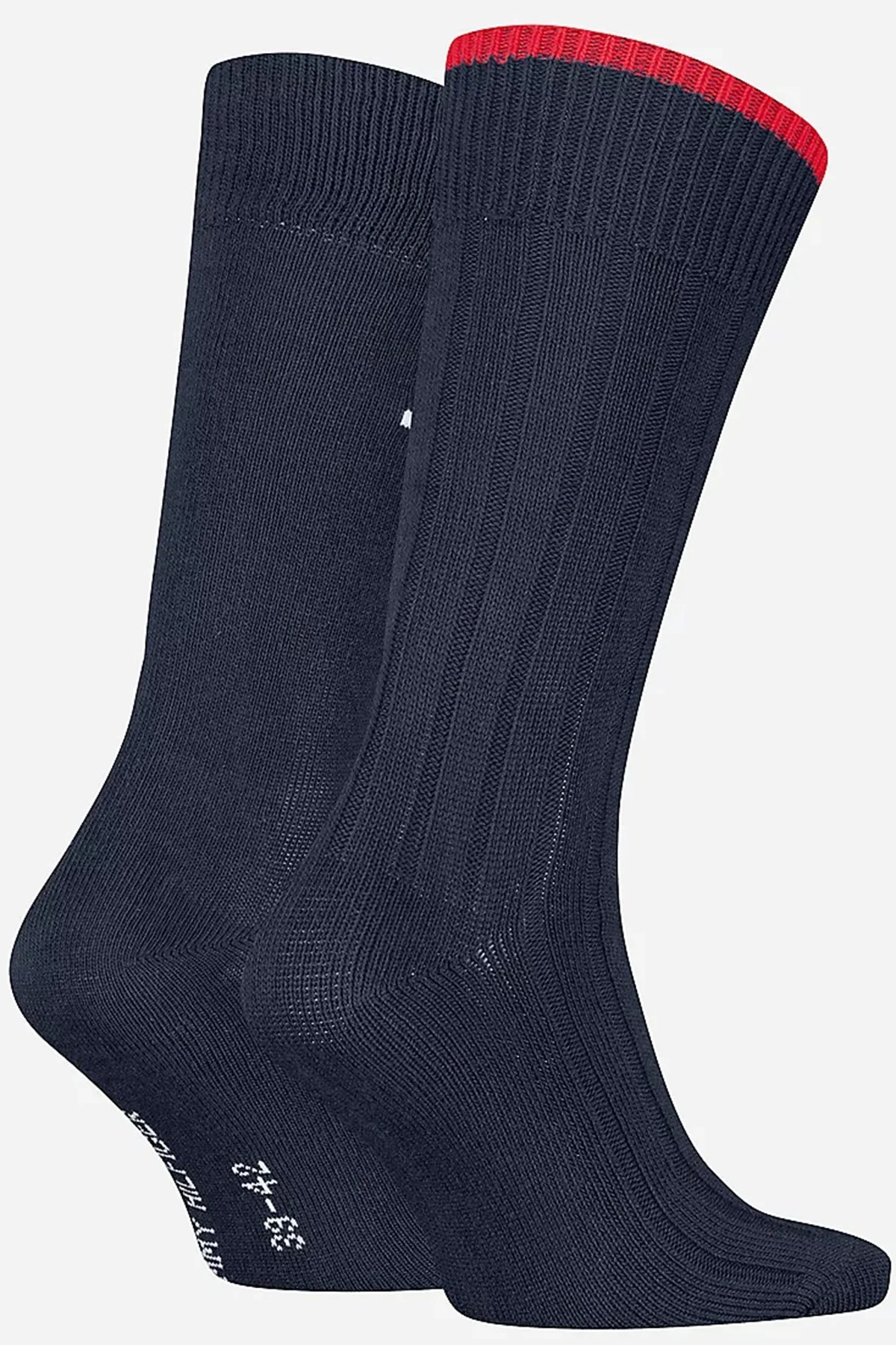 Tommy Hilfiger Structured Ribbed 2 Pack Socks Navy Kalın Pamuklu Uzun Çorap 2 li Pkt Lacivert