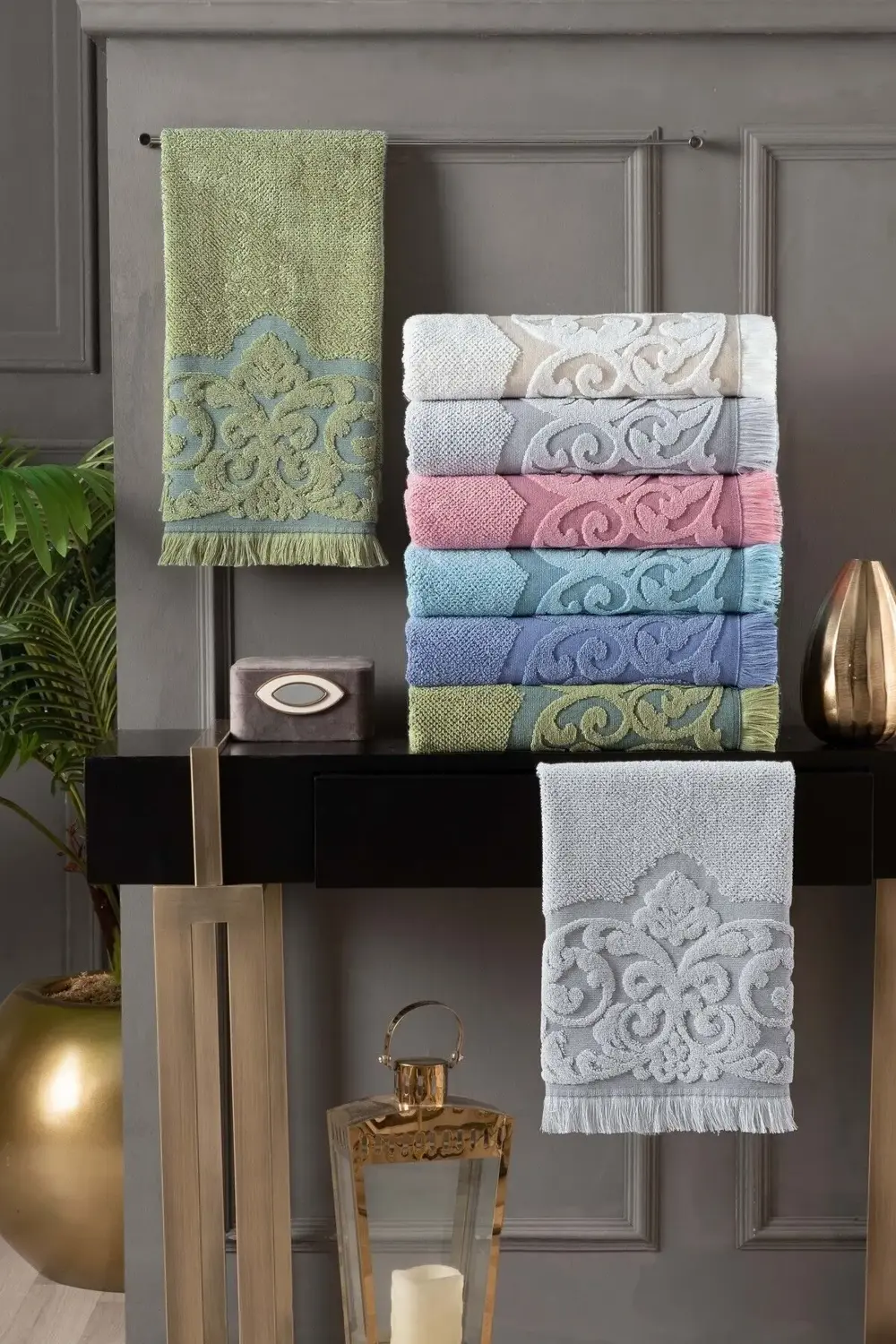 Sarev Tomris %100 Pamuk Havlu Zeytin Yeşil 90*150