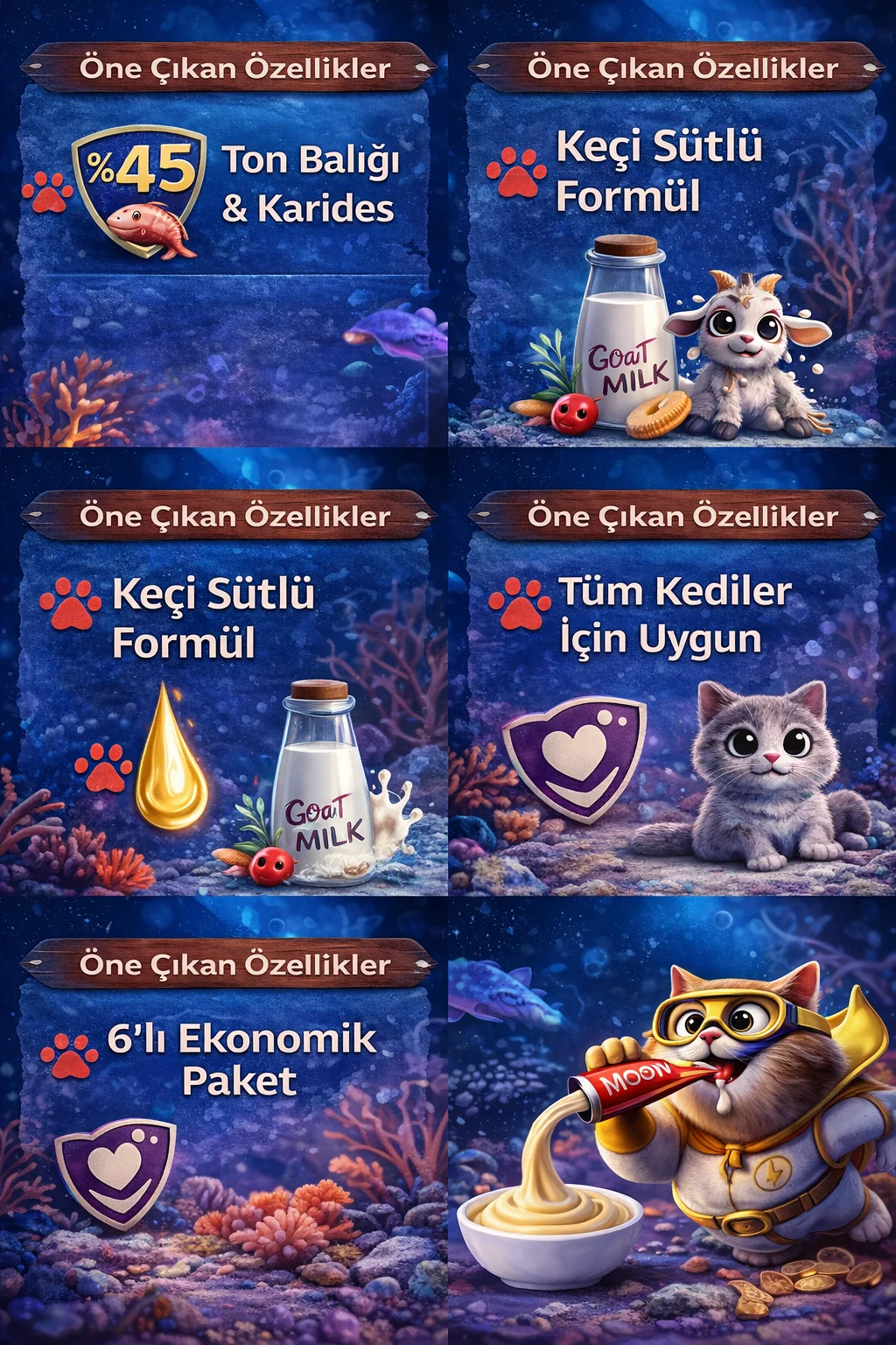 Ton Balıklı Karidesli Keçi Sütlü Kedi Krema Ödülü 6x12g