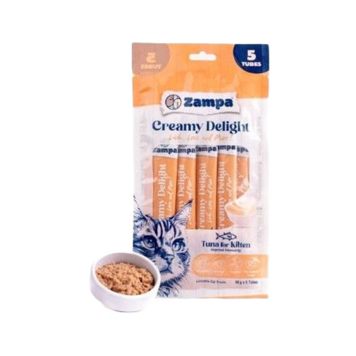 Zampa Ton Balıklı Yavru Kedi Krema 5X16 Gr
